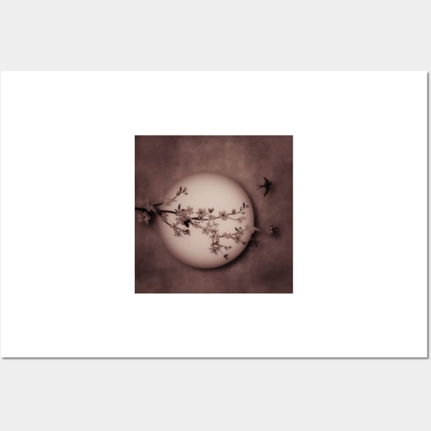 Cherry Blossom Moon In Copper Tone Wall Art by JimDeFazioPhotography